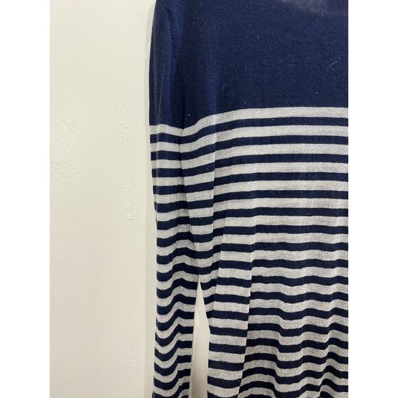 Tory Burch Striped Sweater M Nautical Preppy Beach Minimalist Designer Old Money - Picture 10 of 13